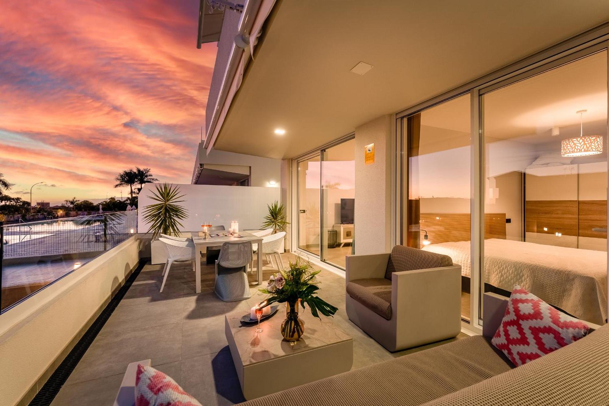 Modern New Apartment Las Terrazas De Costa Adeje. Heated Pool, Big Terrace And Private Parking Luaran gambar